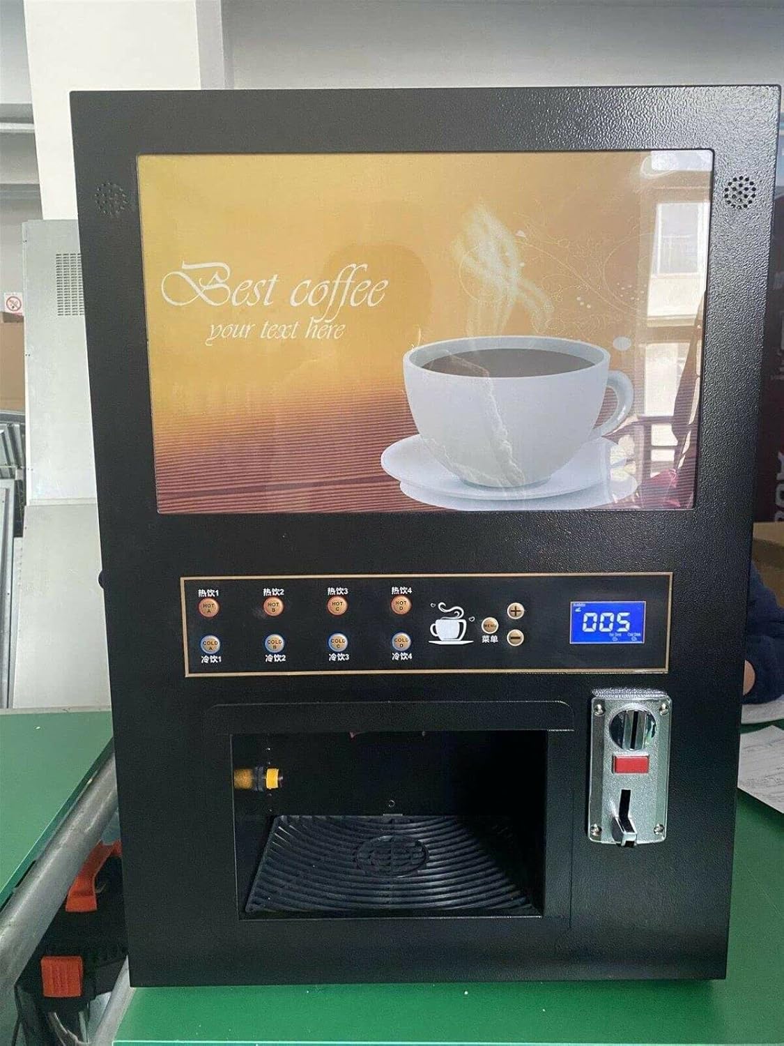 Commercial Automatic Coin 4 Hot & 4 Cold Instant Tea Coffee Vending