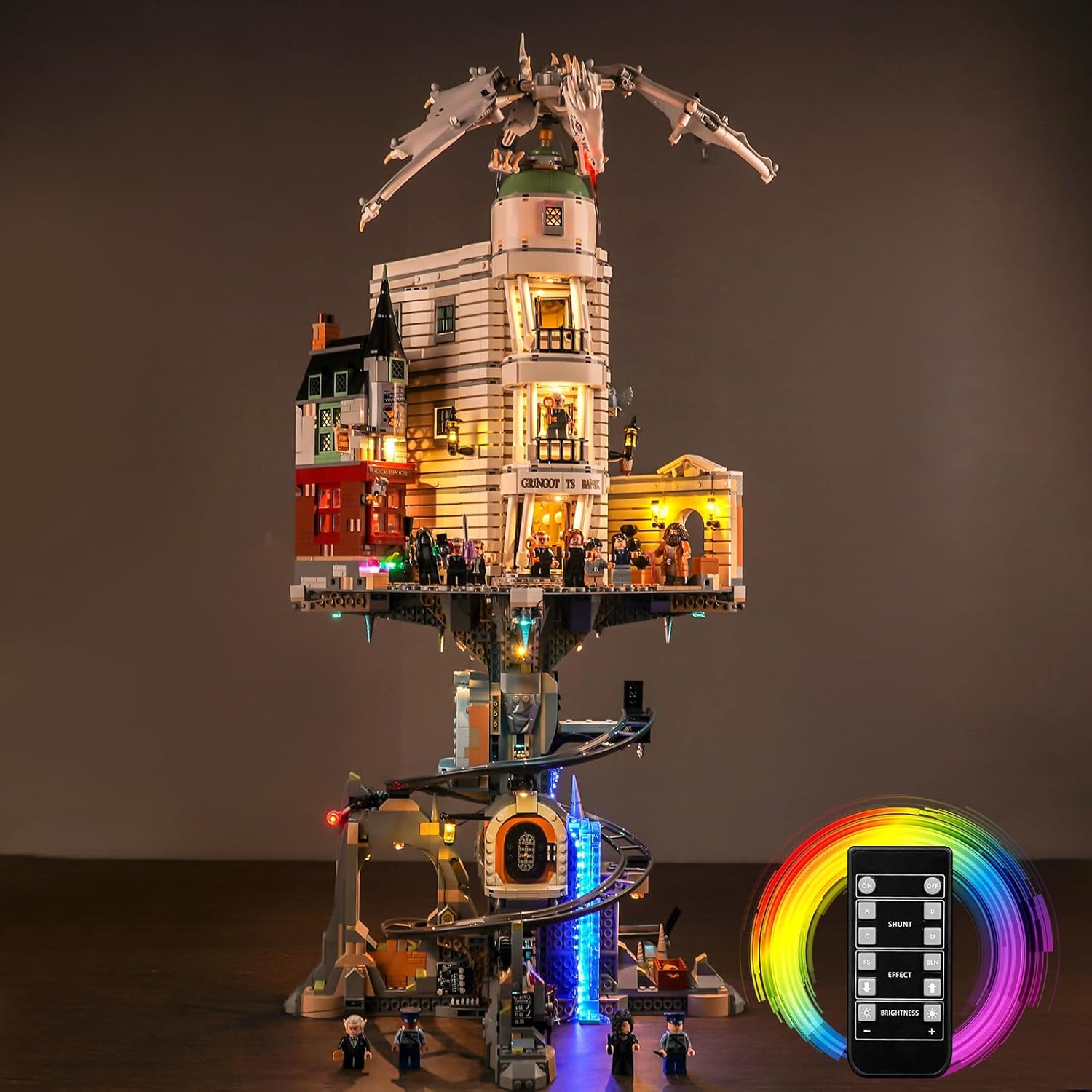 LED Light Kit for Lego Gringotts Wizarding Bank Collectors' Edition 76417, Remote Control Creative Lighting Set Accessories Compatible with Lego 76417 Building Set (Lights Only, No Models)