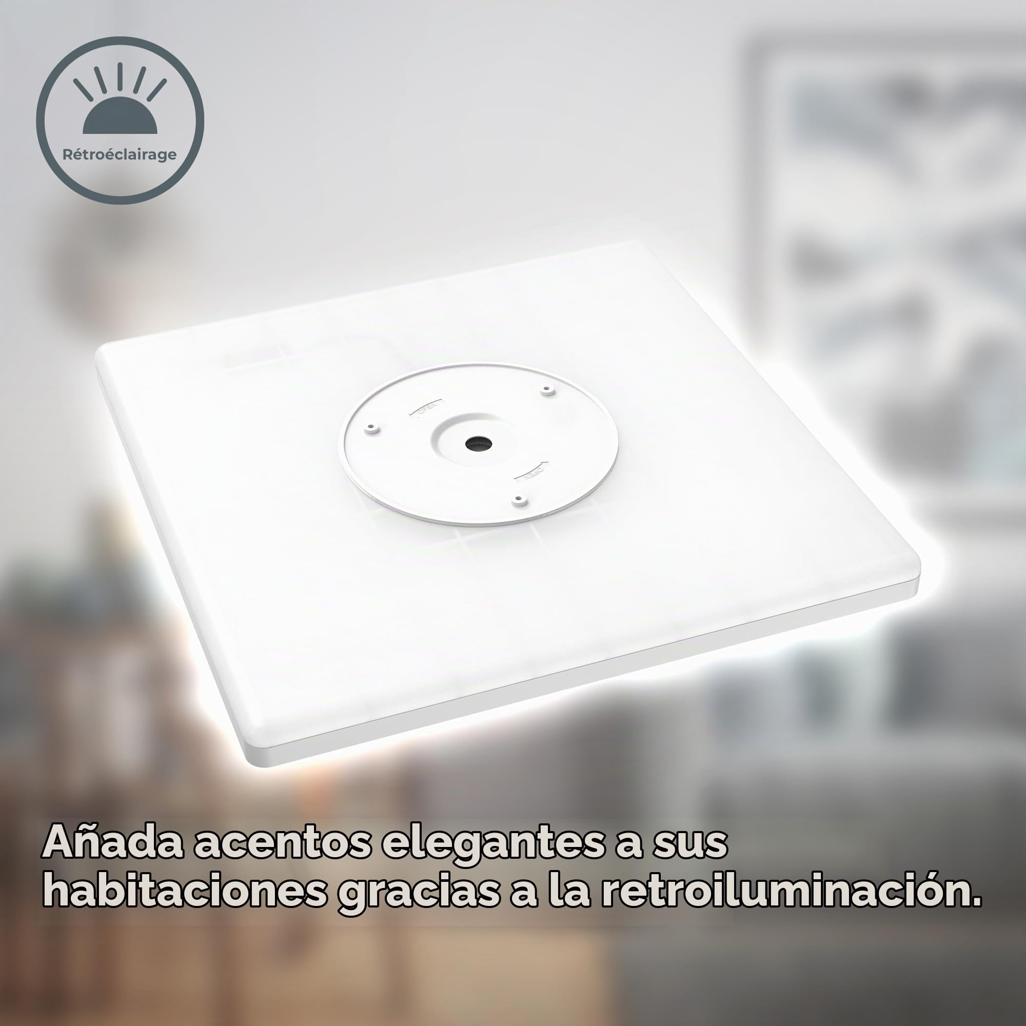 B.K.Licht 22 Watt Panel LED Cuadrado I regulable I ultra plano I luz indirecta I función de memoria I lámpara de techo LED I color de luz blanca neutra I 420x420x29mm I plafon led techo