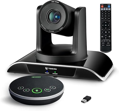 TONGVEO Sistema de cámara de video para sala de conferencias todo en uno HD1080P 60fps Zoom óptico 3X USB3.0 HDMI Cámara PTZ con seguimiento