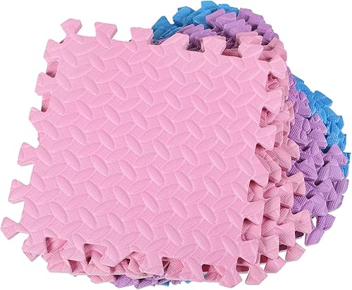 Miniatura 3 de Shihanee 64 tapetes de espuma para bebé, tapetes de juego a granel con bordes entrelazados para niños, bebés, sala de juegos, guardería, gimnasio