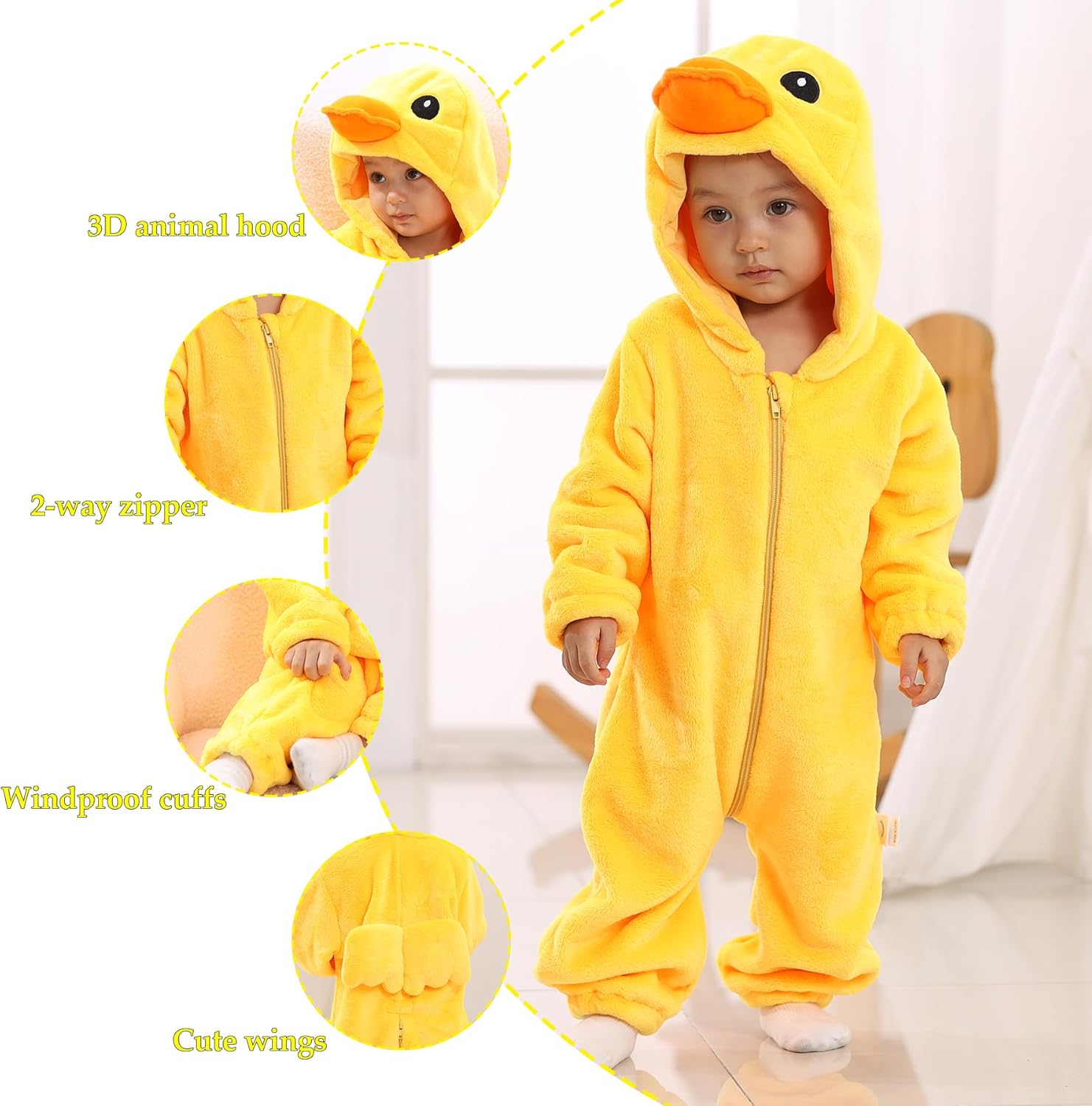 TONWHAR Unisex-Baby Animal Onesie Costume Cartoon Animal Outfit Homewear Kids' One-Piece Rompers - Image 2