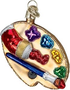 Old World Christmas Glass Blown Ornament with S-Hook and Gift Box, Profession Collection (Artist's Pallete)