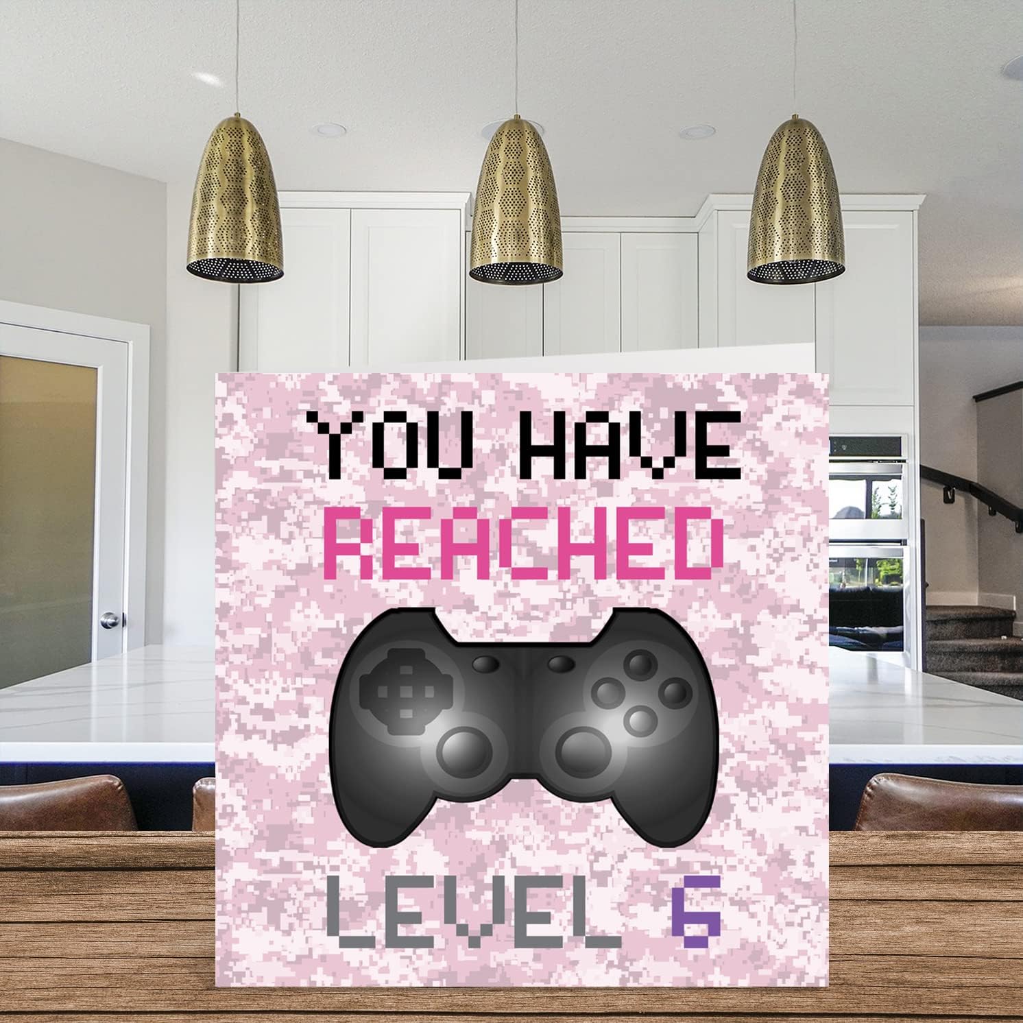 6th Gamer Birthday Card - You Have Reached Level 6 - Girls Birthday Cards, Kids Games Age 6 Six Sixth Birthday Greeting Cards, Video Game Gaming Daughter Son Niece Granddaughter Sister 5.7 x 5.7 Inch