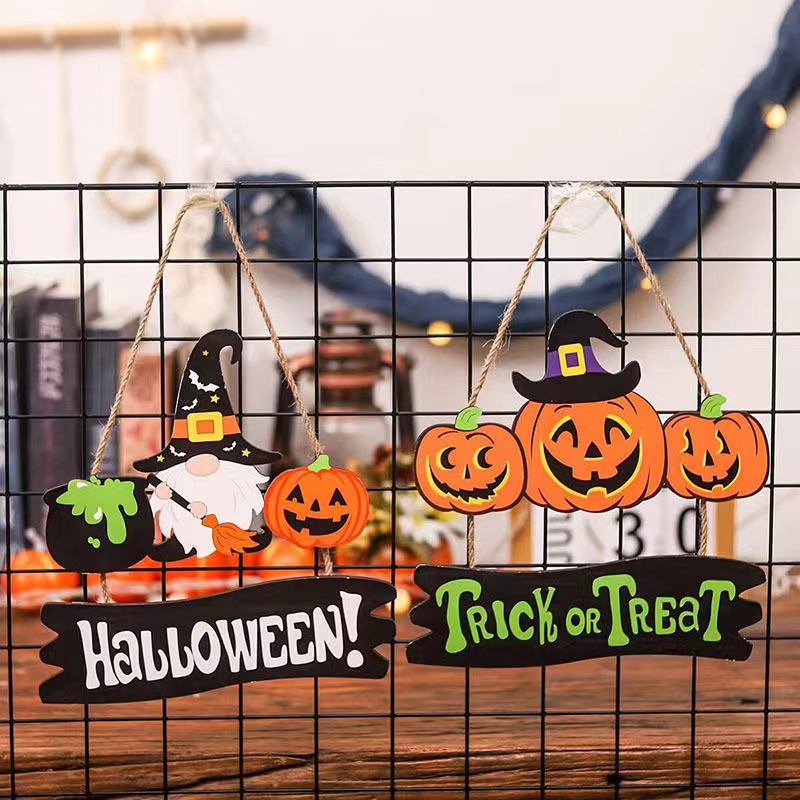 Amazon.co.jp: ハロウィン 飾り ペンダントの装飾 木製 看板 カボチャ