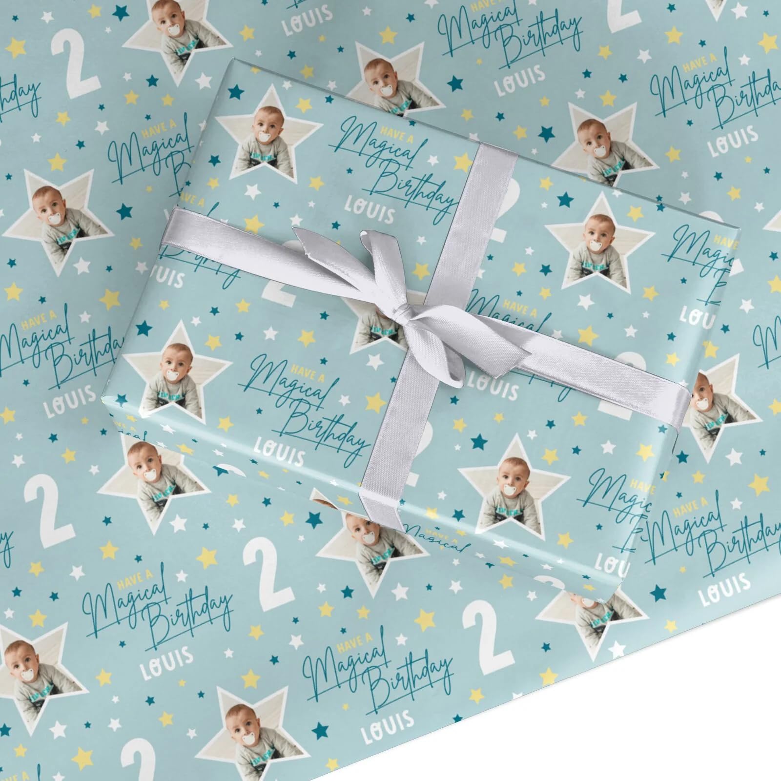 Custom Happy Birthday Wrapping Paper - Birthday Gift Wrap for Boys Girls - Personalised Wrapping Paper with Name and Age Present Paper - Large Roll (60cm x 3.6m)
