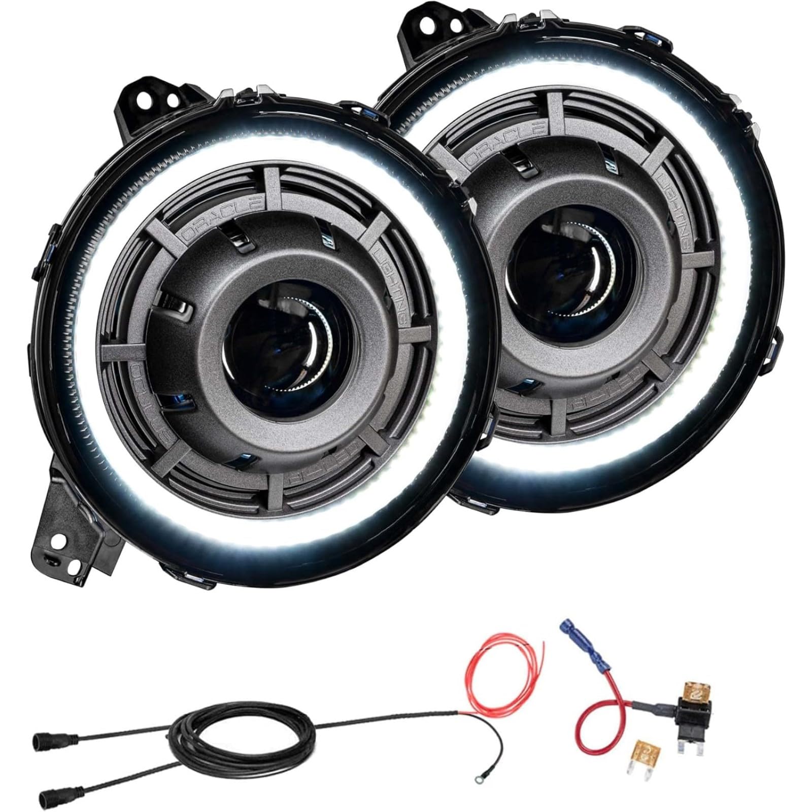 ORACLE Lighting 5839-504-PAU Oculus™ Bi-LED Projector Headlights for Jeep JL/JT - Graphite Metallic
