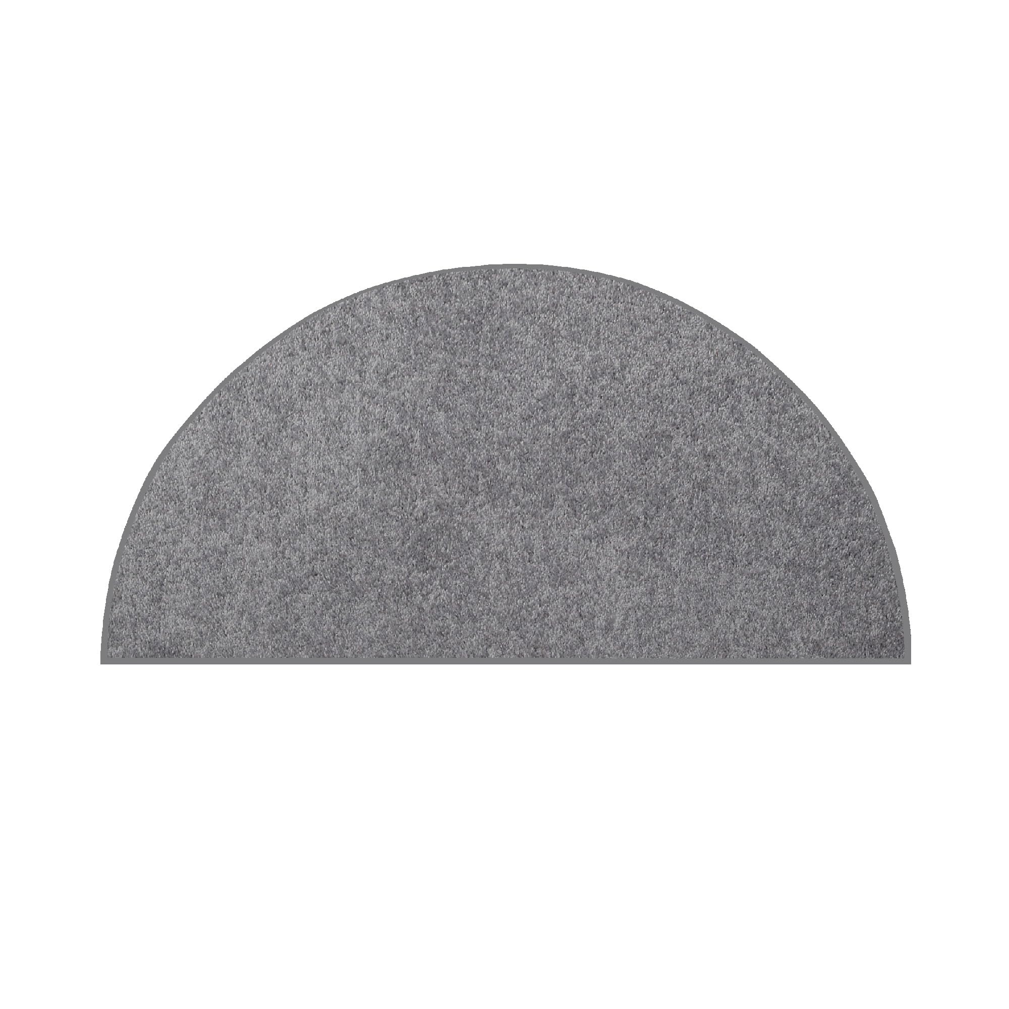 Ambiant Broadway Collection Solid Color Area Rugs Grey - 20'' x 40'' Half Round, Indoor, Stain Resistant, Perfect for Living Room, Bedroom, Dining