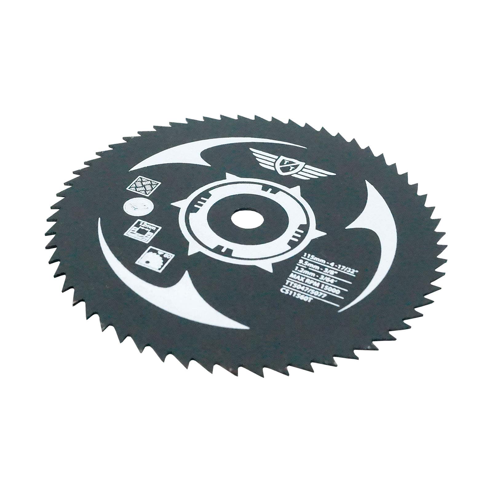 4 x TopsTools CSK115_4 115mm 120mm 24T 44T 60T Hojas de sierra HSS de diamante de 9,5mm de diámetro compatibles con Worx WorxSaw XL Worx WX427 WX429 WX437 WX439 WX531 400W 700W