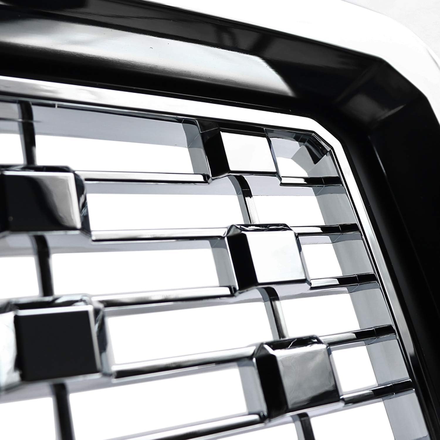 Spec-D Tuning Chrome Denali Style Front Bumper Hood Upper Grille Compatible with 2016-2018 GMC Sierra 1500