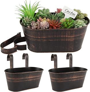 2Pcs Metal Hanging Flower Pots, Iron Hanging Plant Pots Plan