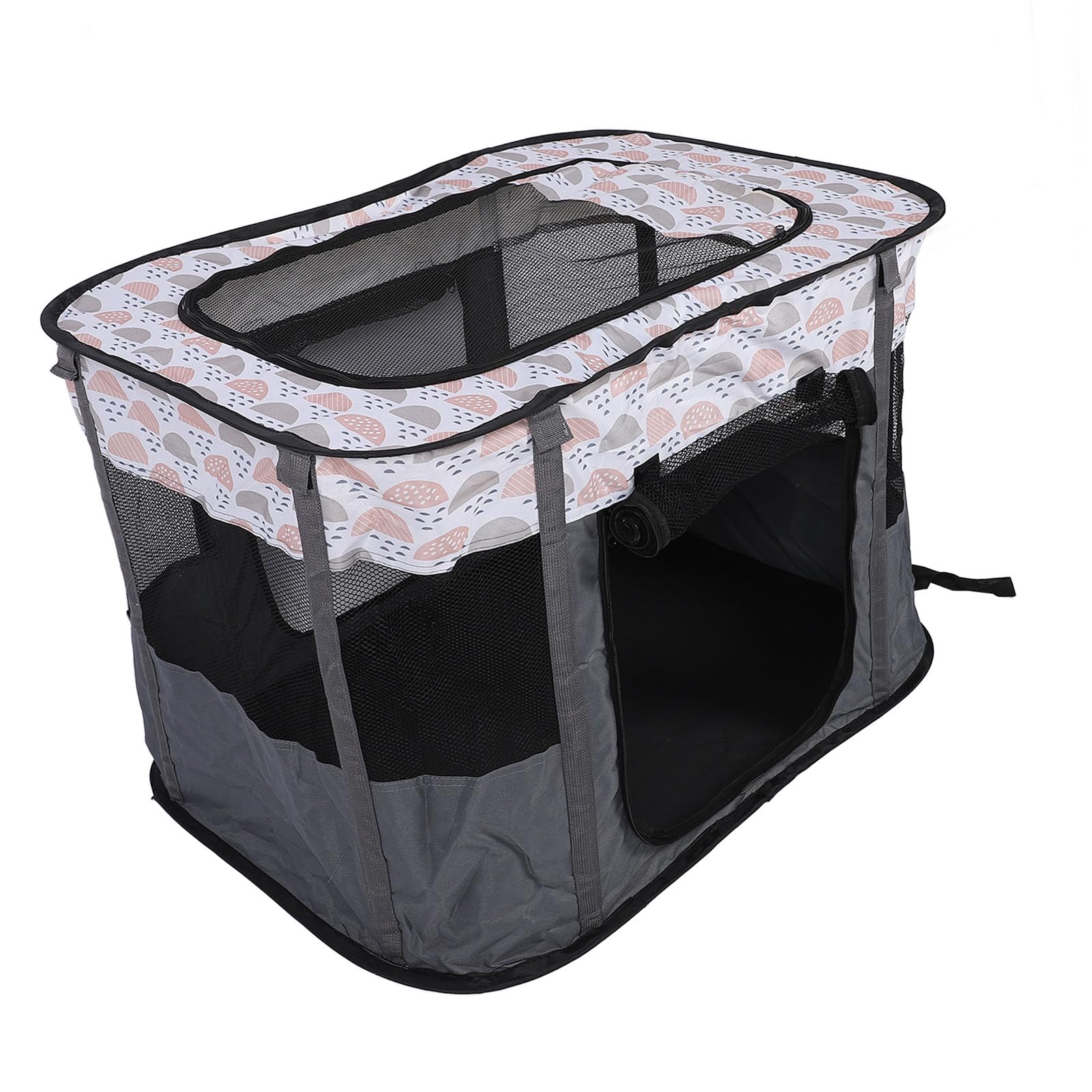 Welpenlaufstall, Laufstall Hund, Wurfbox für Hunde, Tragbarer Faltbarer Haustier Hunde Warm Halten, Mit Tragetasche, Aus Oxfordgewebe und Atmungsaktivem Netzstoff, 80 X 60 X 55cm