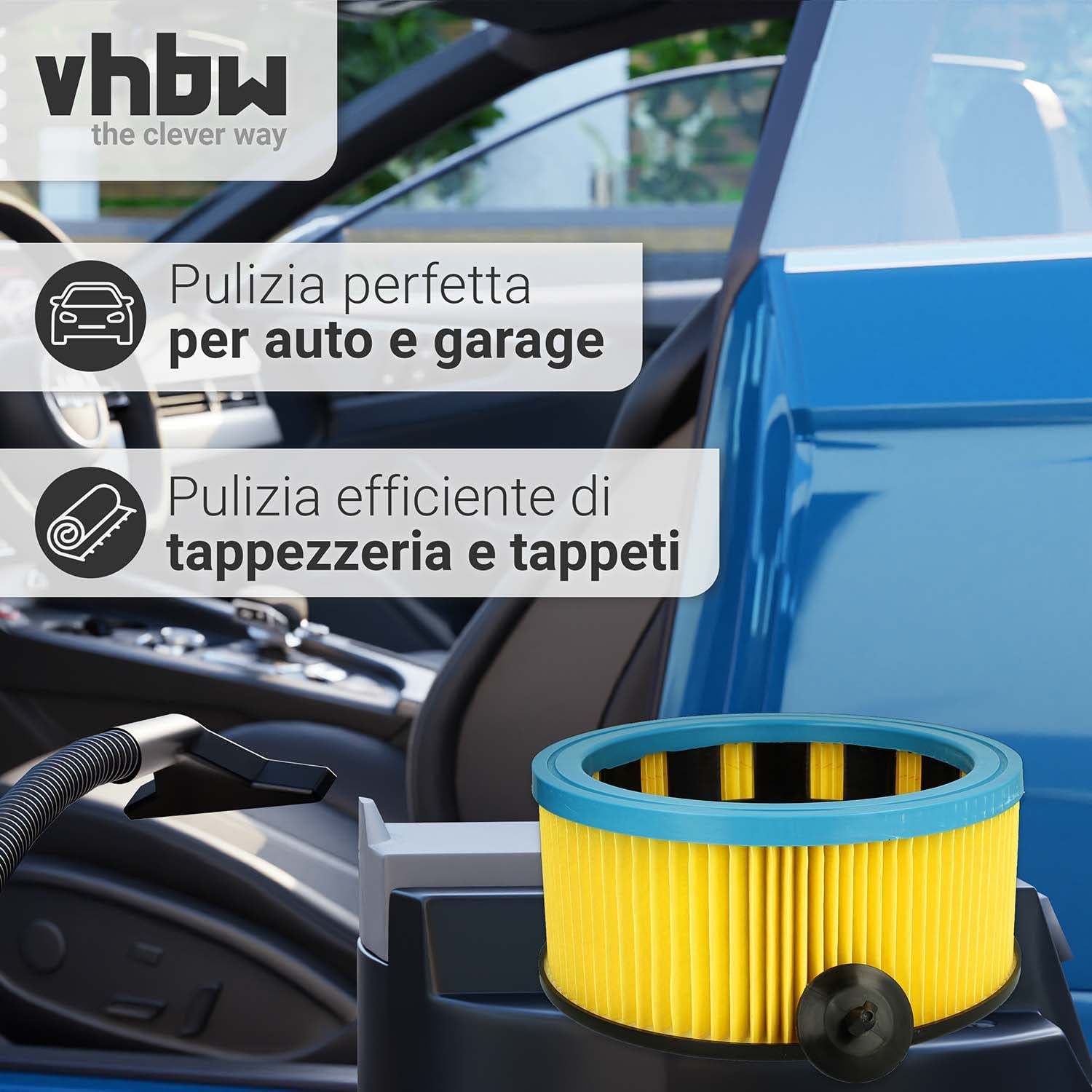 Cartuccia Filtro Di Ricambio MisterVac Compatibile Con Ferrex GAS20 Per Aspiracenere 1000147