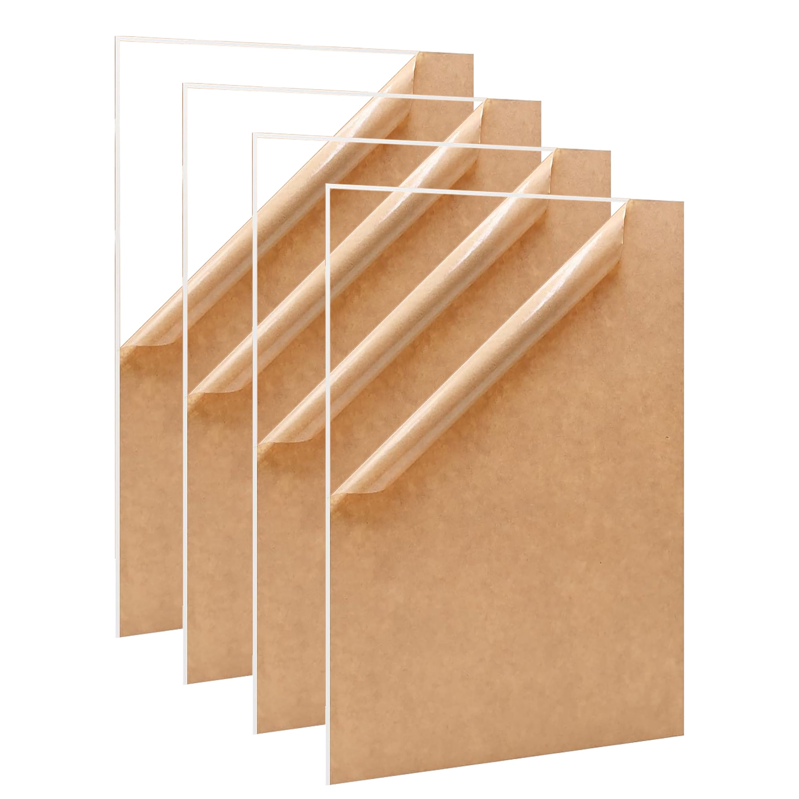 Goelite Acrylic Glass Sheet 6 X 4 Inch, Transparent Clear Sheets for Painting, and Other Purpose (Pack of 4, 3mm)
