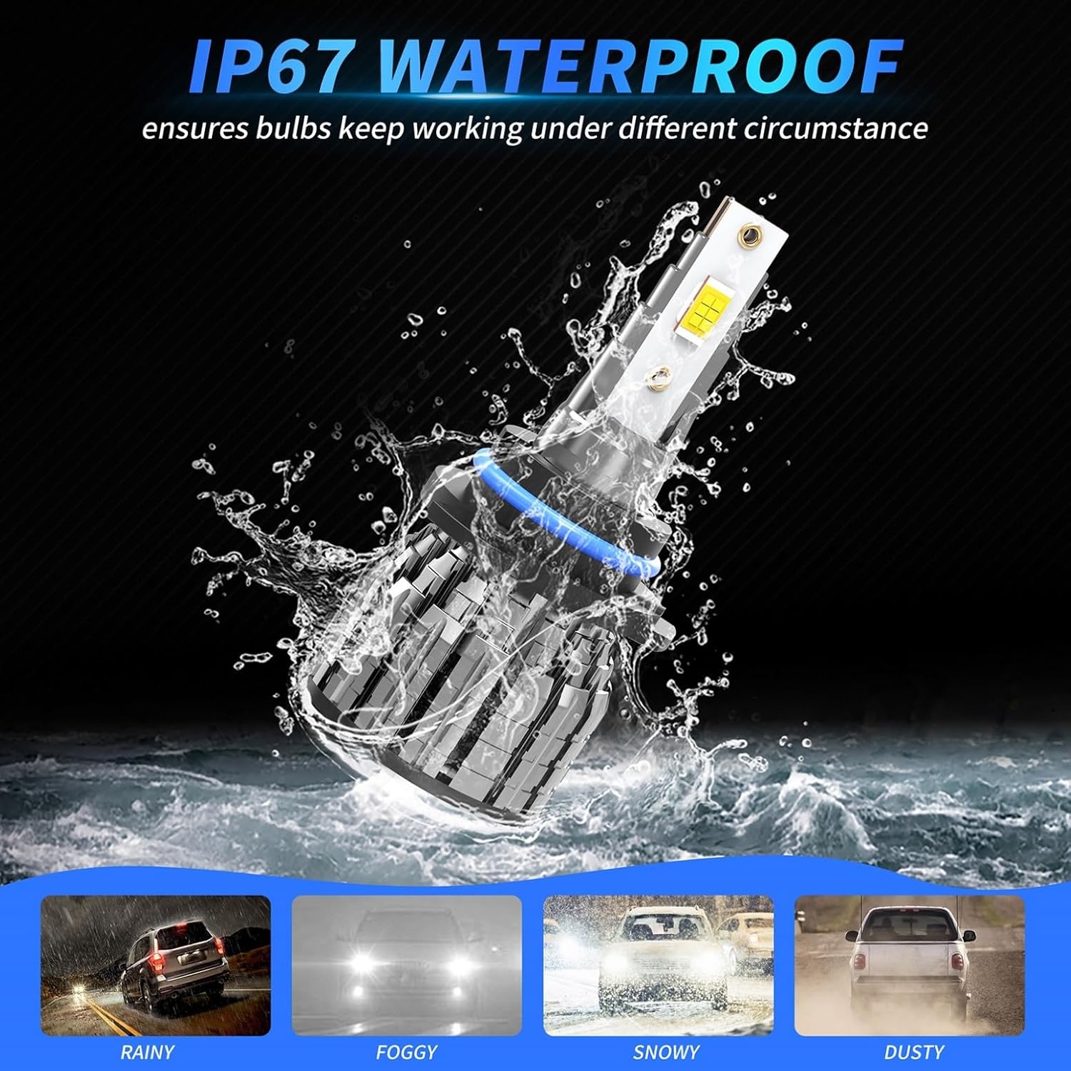 Compatible for (Year: 2005 2006 2007 2008) Toyota Corolla Light Bulbs, 9005 High Beam 9006 Low Beam 9145 Fog Light Bulb, 6500K Bright White Set, Plug with Play, Powersports Bulbs - 6 Pack