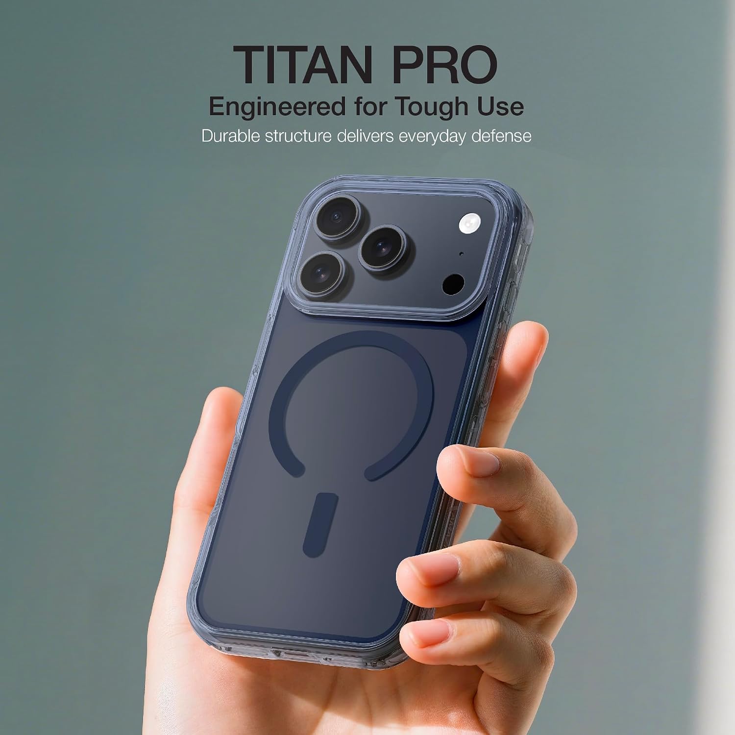 AMAZINGthing for iPhone 17 Pro [Titan Pro Case], Designed for MagSafe Accessories, 12FT Drop Proof, Magnetic Phone Cover, Military Grade Protection, Anti Yellowing, Transparent, Blue