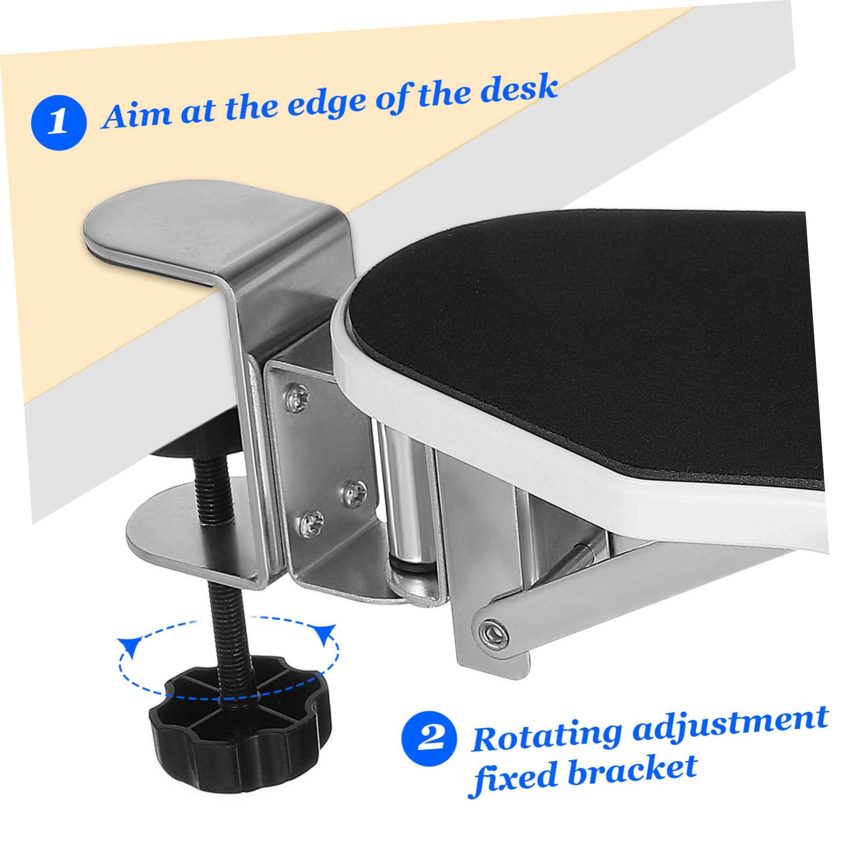 Poggiabraccio da Scrivania Pieghevole in Abs e Ferro Bianco | Uso Ergonomico per Postazioni e Setup Gaming, Design Ribaltabile, Supporto per Gomito Confortevole