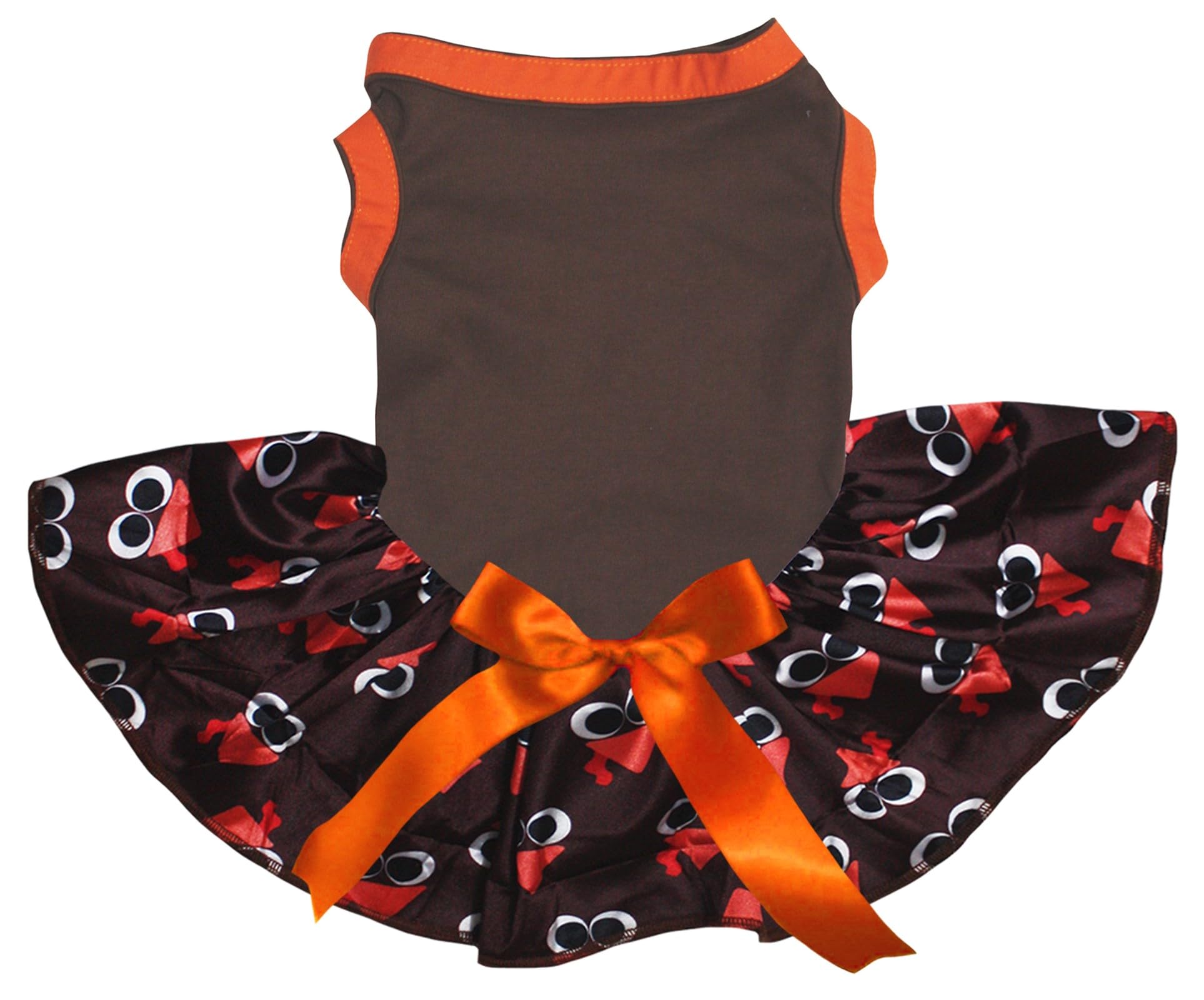 Robe chien Thanksgiving dinde marron S pour petit animal