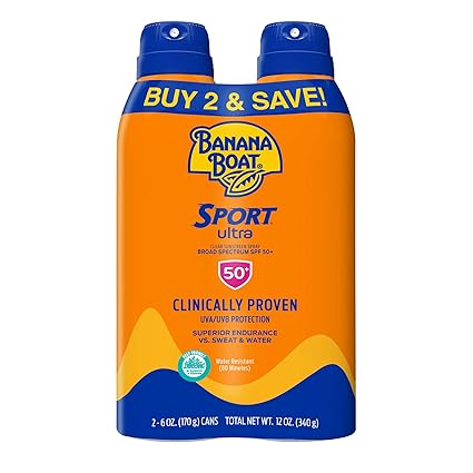 Banana Boat Sport Ultra, Reef Friendly, Broad Spectrum Sunscreen Spray, SPF 50, 6oz
