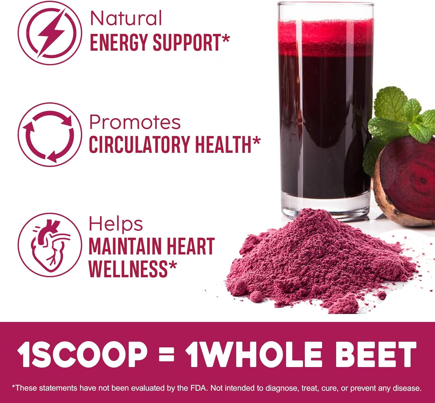 Beet Root Powder - Beetroot Powder Drink Mix for Smoothies, Baking & Juice, Natural Energy Boost, Cold Pressed, Water Soluble (1) - Image 7