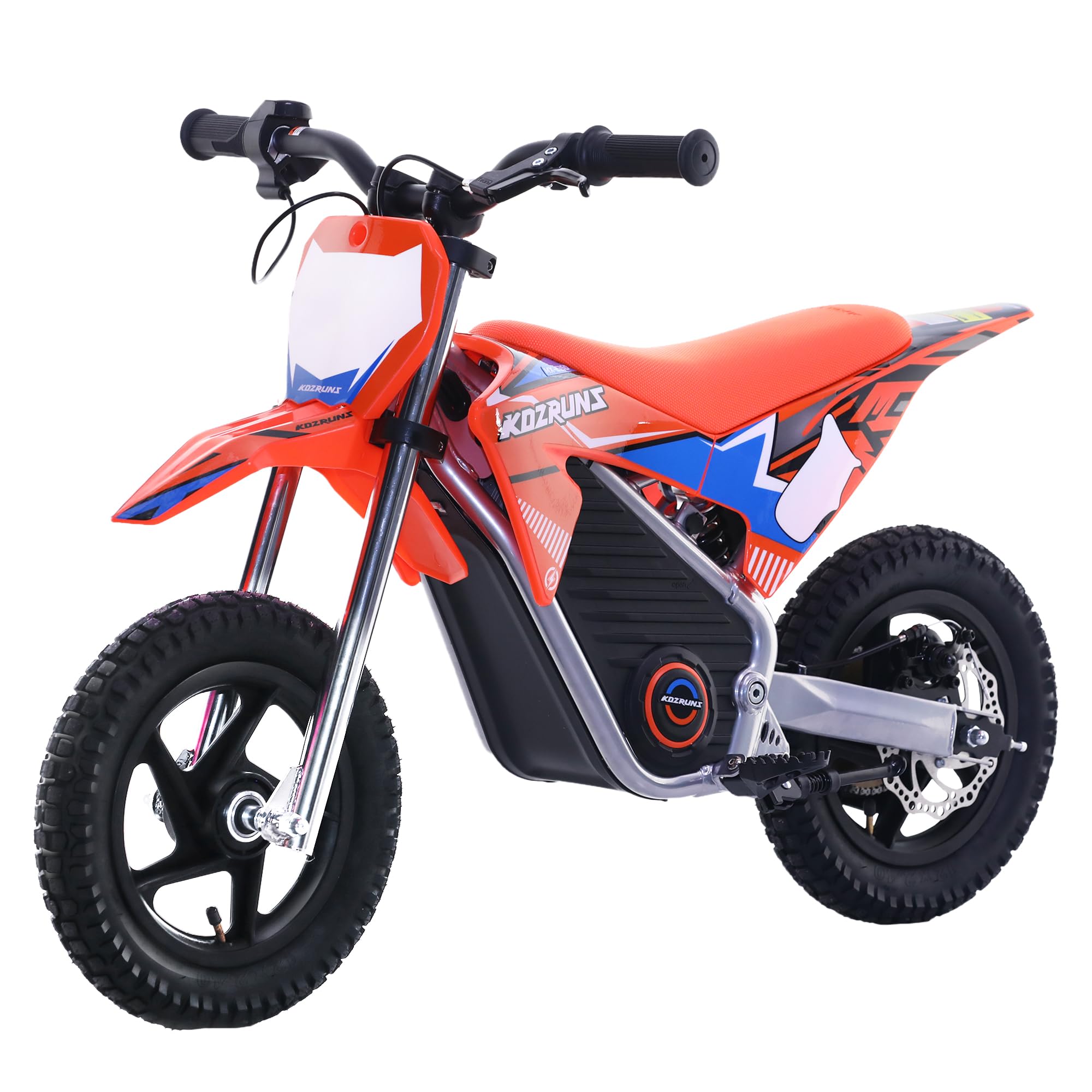 Electric Dirt Bike for Kids, Powerful Motorcycle for Ages 3-6, 24V 2.6Ah Lithium Battery, Dual Shock Absorption, 2 Speed Modes, Safe Disc Brake, 12Inch Off Road Tires, Orange