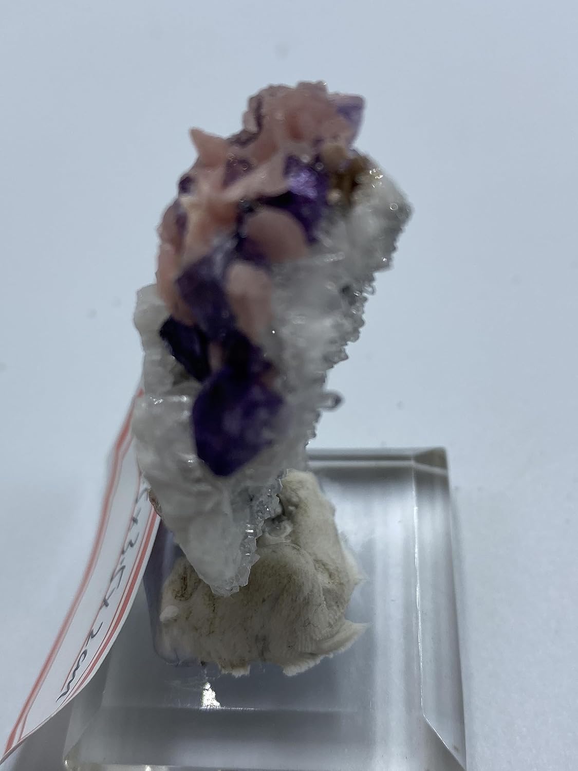 Natural Rhodochrosite Fluorite with Quartz Mineral Crystal Specimen from China Rare Rough Stone Display Collection