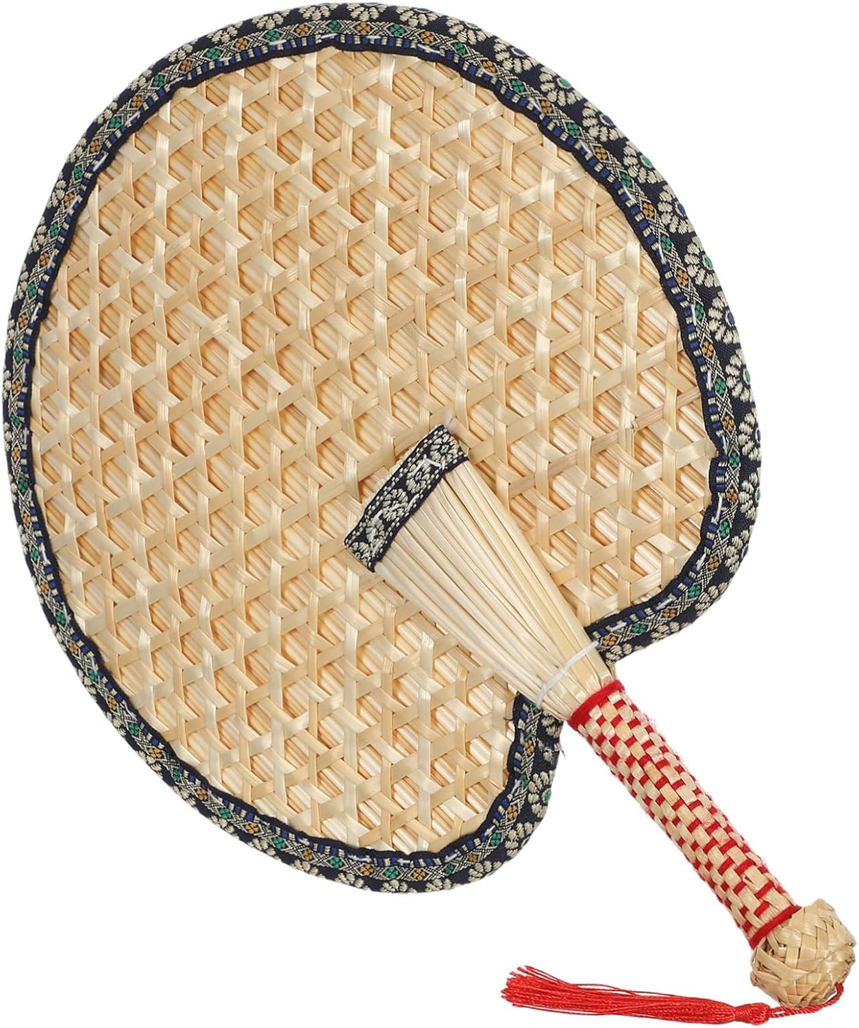 ARTIBETTER Handheld Wheat Straw Woven Fan with Handle, Vintage Ancient Style Lightweight Manual Palm Fan for Summer Outdoor Events, Weddings, Camping, and Barbecue Parties
