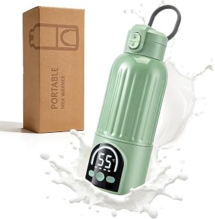 Baby Flaschenwärmer Tragbar 500ml, 18000mAh, 140W Schnelle Aufheizung & Präzise Temperaturkontrolle, Milchwärmer für Unterwegs für Muttermilch, Formula und Wasser, USB-C Aufladung, Grün