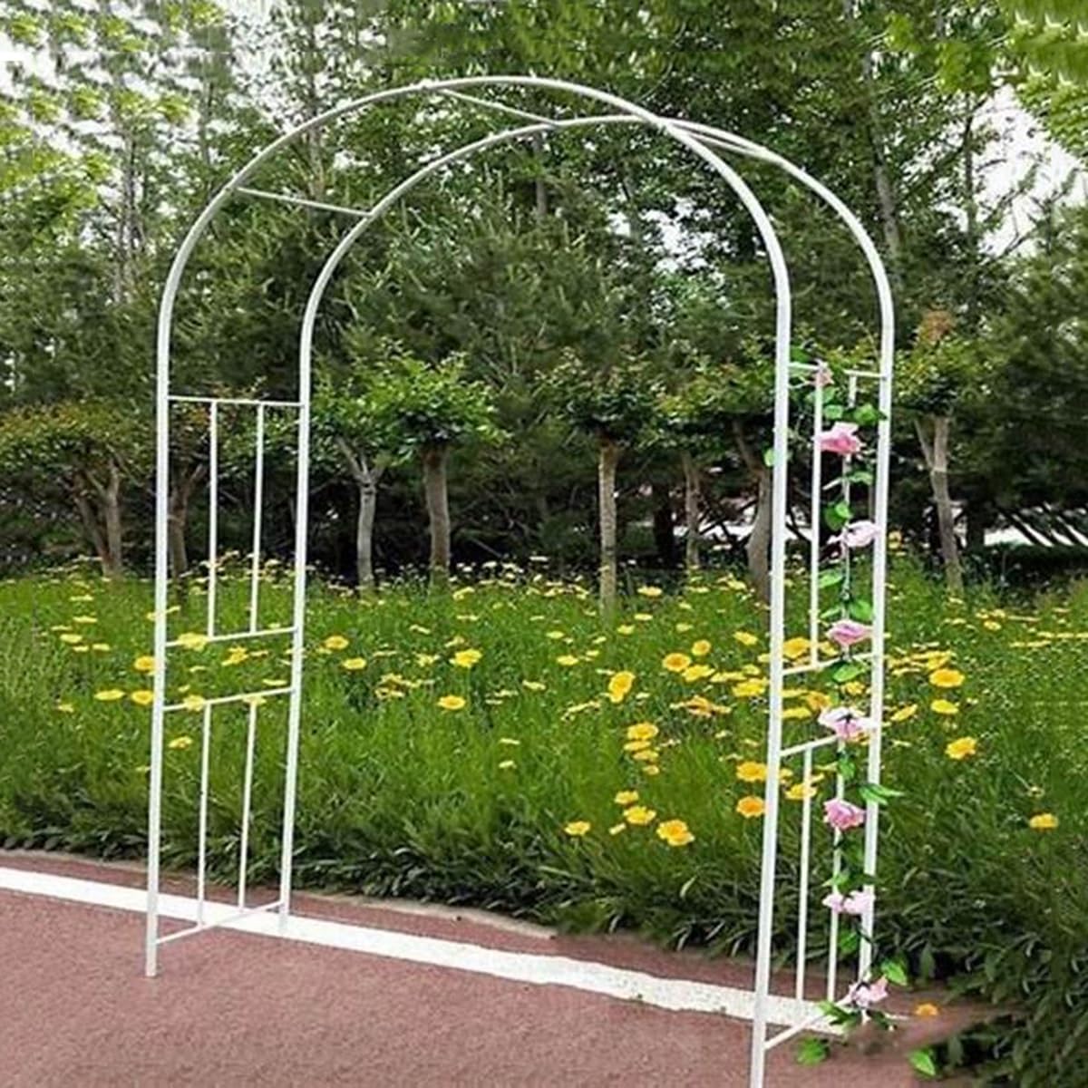 Arco de boda decorativo y soporte de metal para rosales trepadores