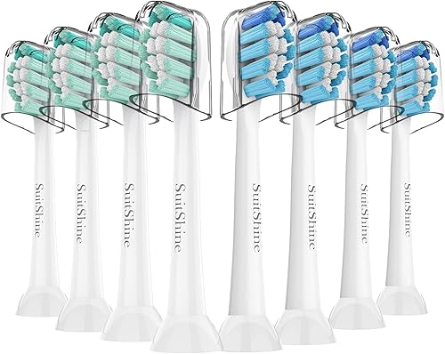 SuitShine Cabezales de repuesto compatibles con cabezales de repuesto Philips Sonicare, cabezal de cepillo de repuesto Sonicare (8 blanco) disponible en Yaxa Colombia