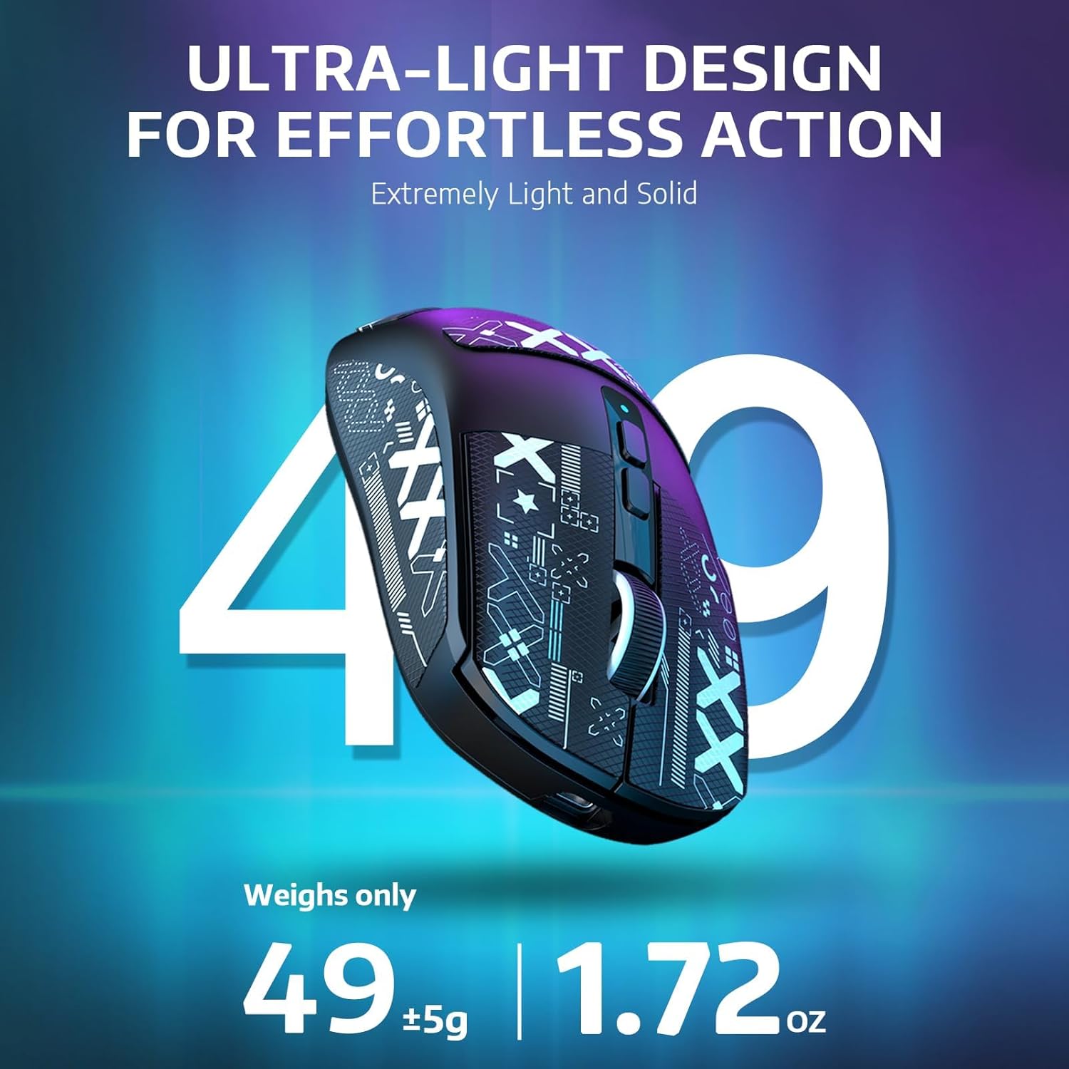 Attack Shark X6 Wireless Gaming Mouse,RGB Magnetic Charging Dock,49g Ultralight X3 Upgrade,Tri-Mode 2.4GHz/BT5.2/USB-C,PAW3395 Sensor 26KDPI,G502 Programmable Mice for Win/Mac - Black&Tape