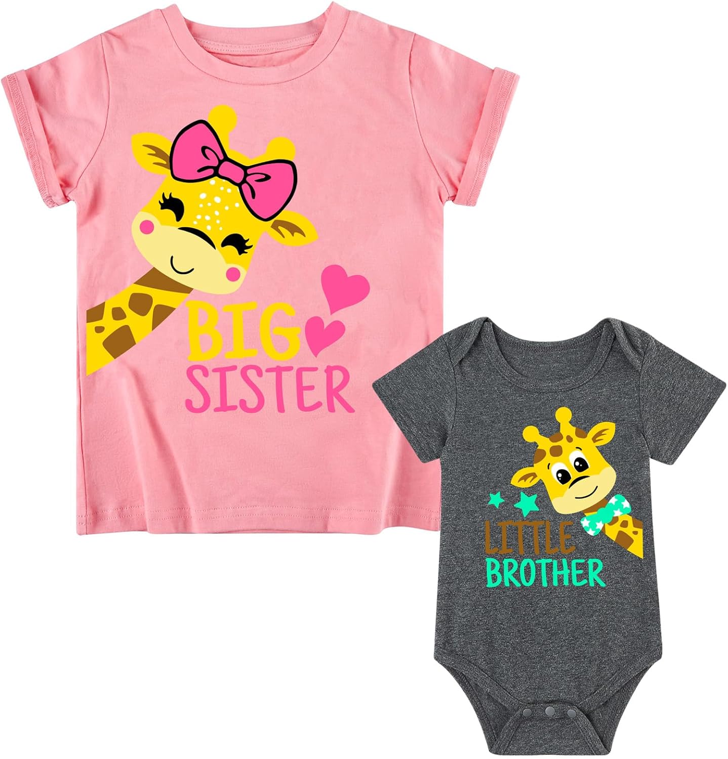 Funnycokid Big Sister Little Brother Matching Outfits Toddler Girl Shirt Newborn Boys Clothes