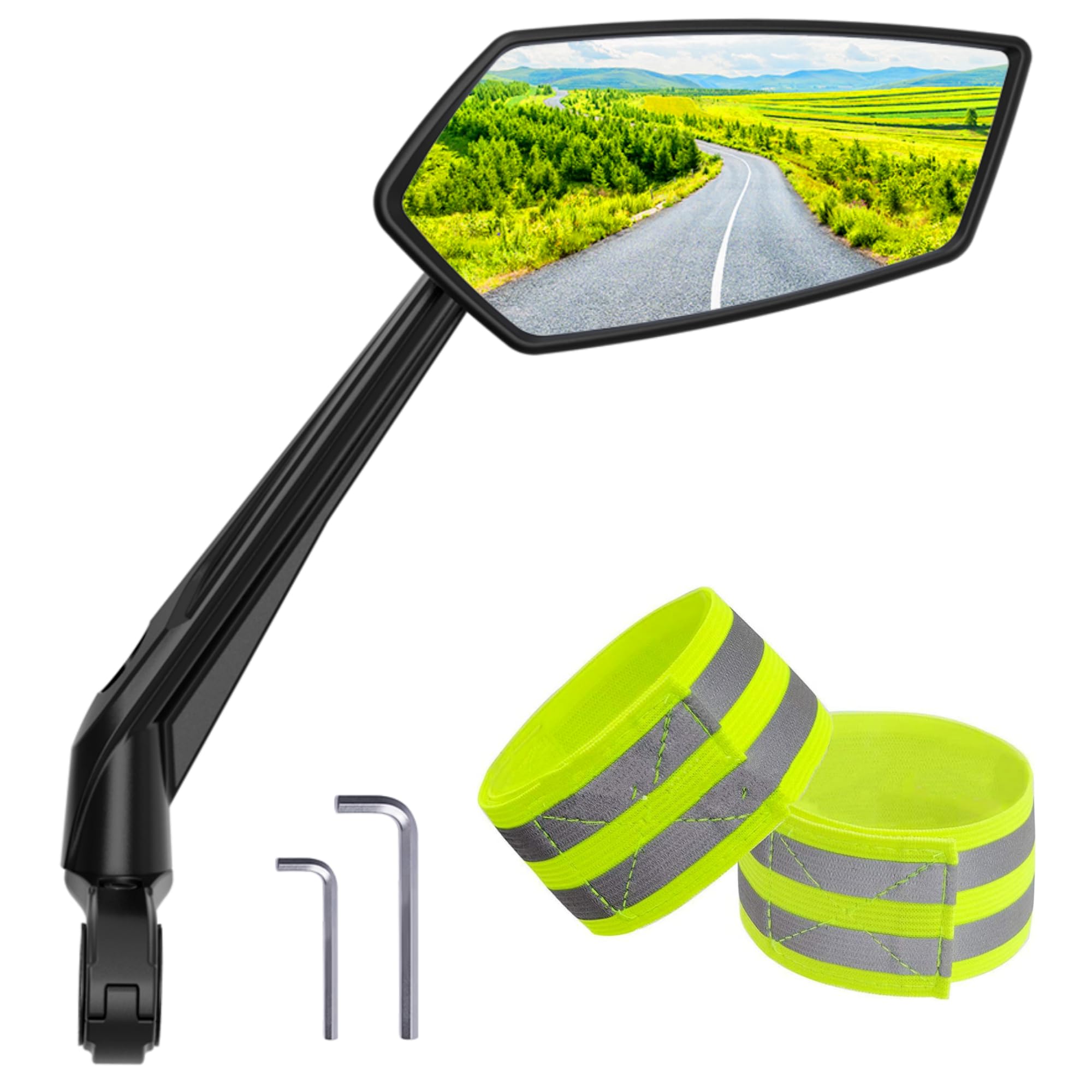 Bike Rear View Mirror Right side 360° Rotative Fiberglass Arm Innovative Impact