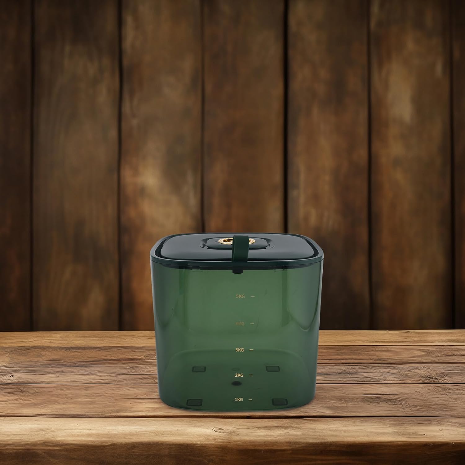Airtight Rice Storage Container 10lb Food Storage Jar with Lid and Measuring Cup, Household Grain Bin Moisture-proof Rice Holder for Kitchen Organization