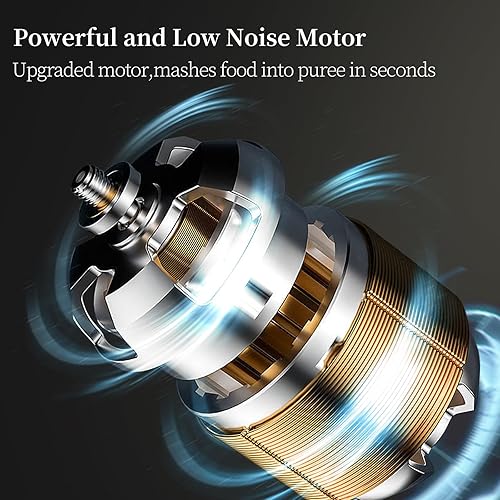 Miniatura 9 de Mini procesador de alimentos para bebés, mini procesador de alimentos lindo y pequeño, triturador de puré con 2 cuencos de vidrio (0.6 L + 0.3 L) 8