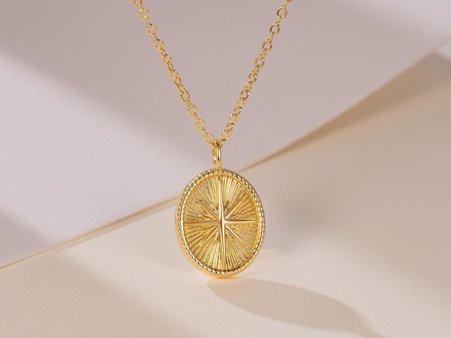 14K Gold Necklaces for Women Gold Necklace for Women Pendant Necklaces for Womens Trendy Lightweight and Minimalist Look Coin Necklace for Womens - Image 5