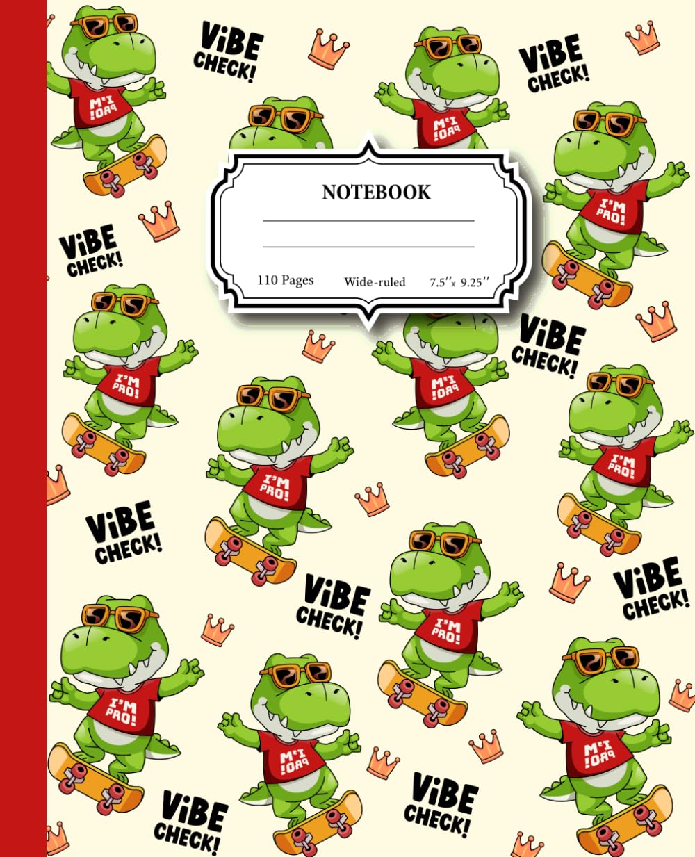 Skateboard Notebook for Kids & Teens: Skater Alligator Journal – Wide Ruled Composition Book for School, Notes, Writing & Creative Fun