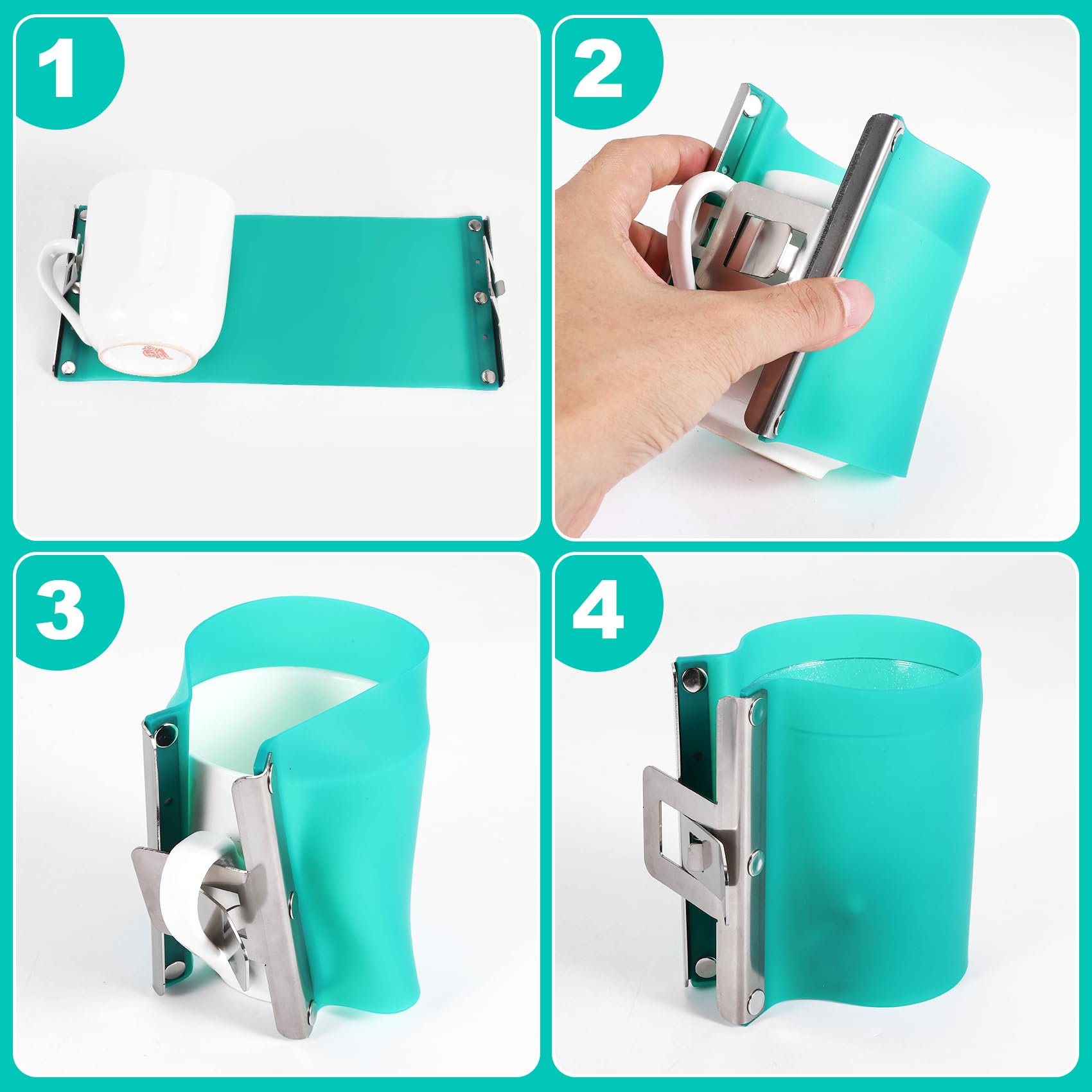 3 Stücke 3D Sublimations Drucker Becher Wrap, Silikon Becher Wraps Klemmen für 11 Unze Becher, Sublimation Rohlinge, Silikon Form Leuchte Becher für 3D Sublimations Becher Druck
