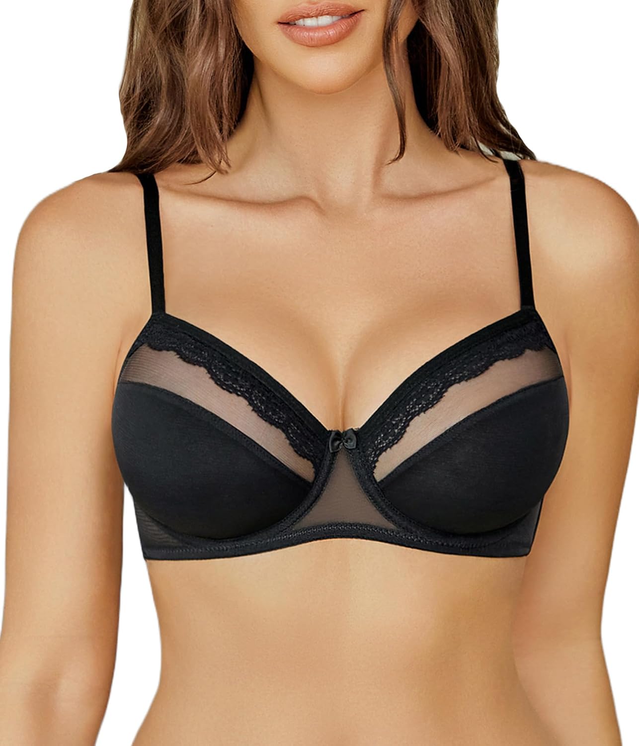 Avidlove Women's Underwire Bra Push Up Ultra Light Non-Padded Everyday Lingerie Bralettes - Image 2