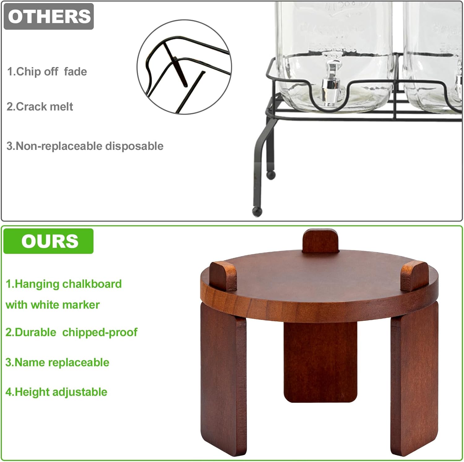 1 Gallon Drink Dispenser for Parties,Glass Beverage Dispenser with Stand,Water Dispenser with 18/8 Stainless Steel Spigot,Lemonade Stand Dispenser for Fridge,Juice,Punch,Cocktails,Ice Tea & Sun Tea - Image 4