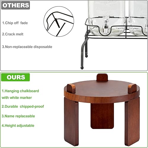 Miniatura 4 de Dispensador de bebidas de 1 galón para fiestas, dispensador de bebidas de vidrio con soporte, dispensador de agua con espita de acero inoxidable