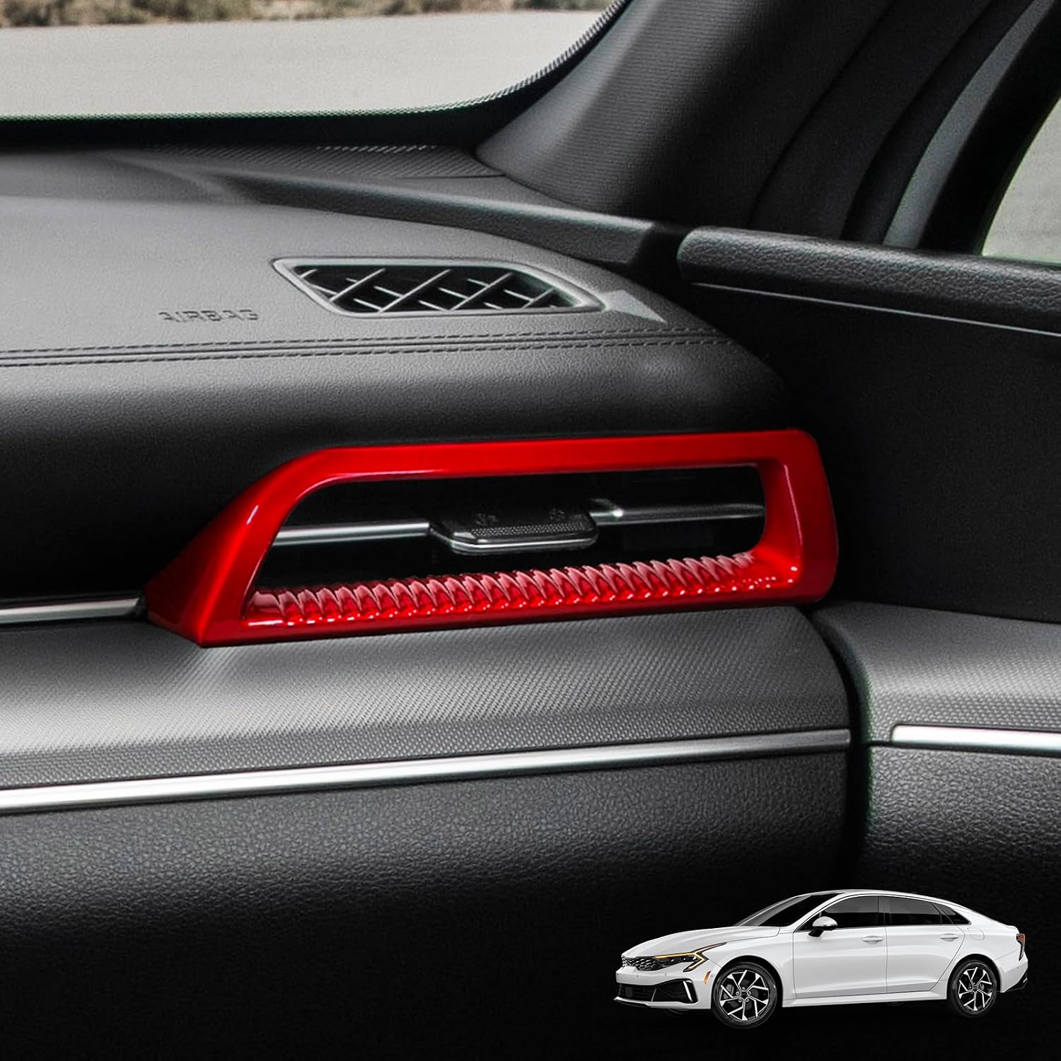 YOUTOOCAR 2PCS Side Air Vent Covers Compatible with Kia K5 2021-2025 Accessories (Red)