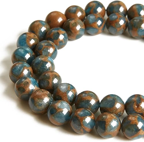 45 cuentas de cloisonne azul lago de 0.315 pulgadas (0.315 in) cuentas de piedras preciosas naturales redondas sueltas para hacer joyas