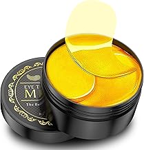 Parches de Oro de 24 Quilates para Debajo de los Ojos - Paquete de 60 para Ojos Hinchados, Ojeras, Bolsas y Arrugas con Colágeno y Ácido Hialurónico - Almohadillas para el Cuidado de los Ojos