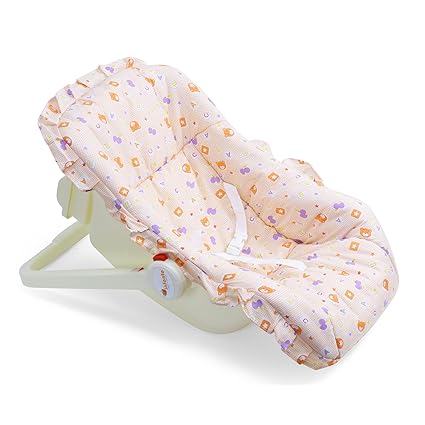 Infanto BabyLove Carry Rocker Carry Cot The Ultimate Baby Companion | Storage Box | Sleeping Carrier | 3-Point Harness | Antimosquito Mesh | Rocker and Feeding Chair-RB45-STD (Orange)