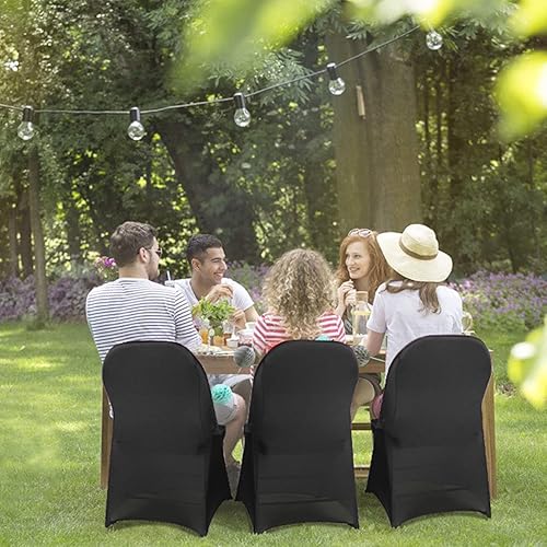 Vista 8 de Babenest Fundas plegables de elastano para sillas de Halloween, mejoradas, 10 unidades, universales, elásticas, lavables, protectores para bodas