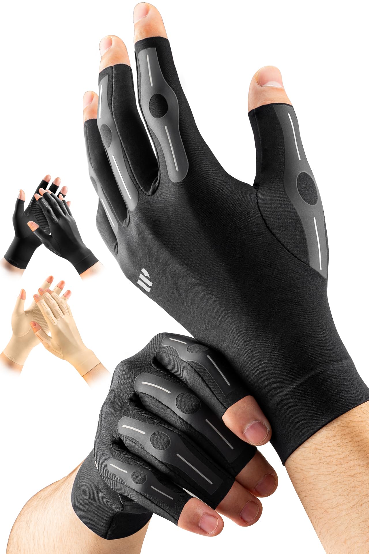 Targeted Compression Arthritis Gloves for Women Men Fingerless