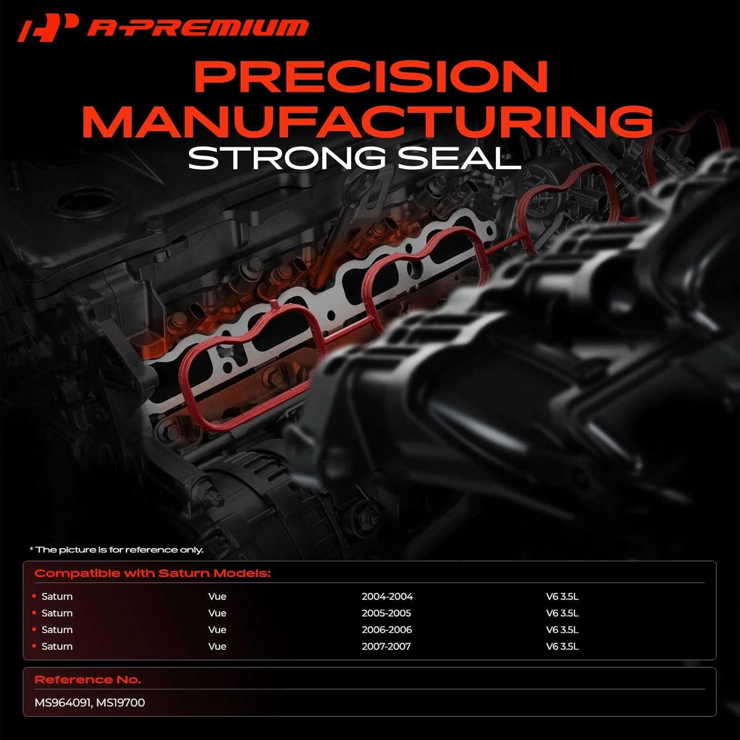 A-Premium Upper Fuel Injection Plenum Gasket Set Compatible with Saturn Vue 2004 2005 2006 2007, 3.5L