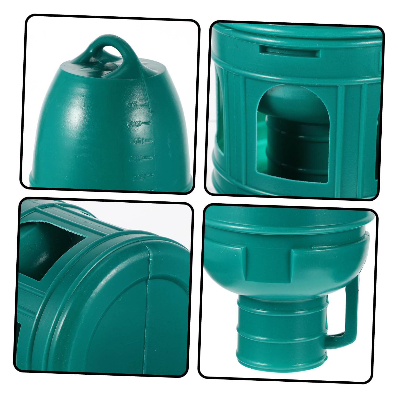 Bebedero para Pájaros Domésticos de Plástico Verde de 3l Diseño Redondo Portátil y Removible Adecuado para Tiendas de Mascotas y Zoológicos