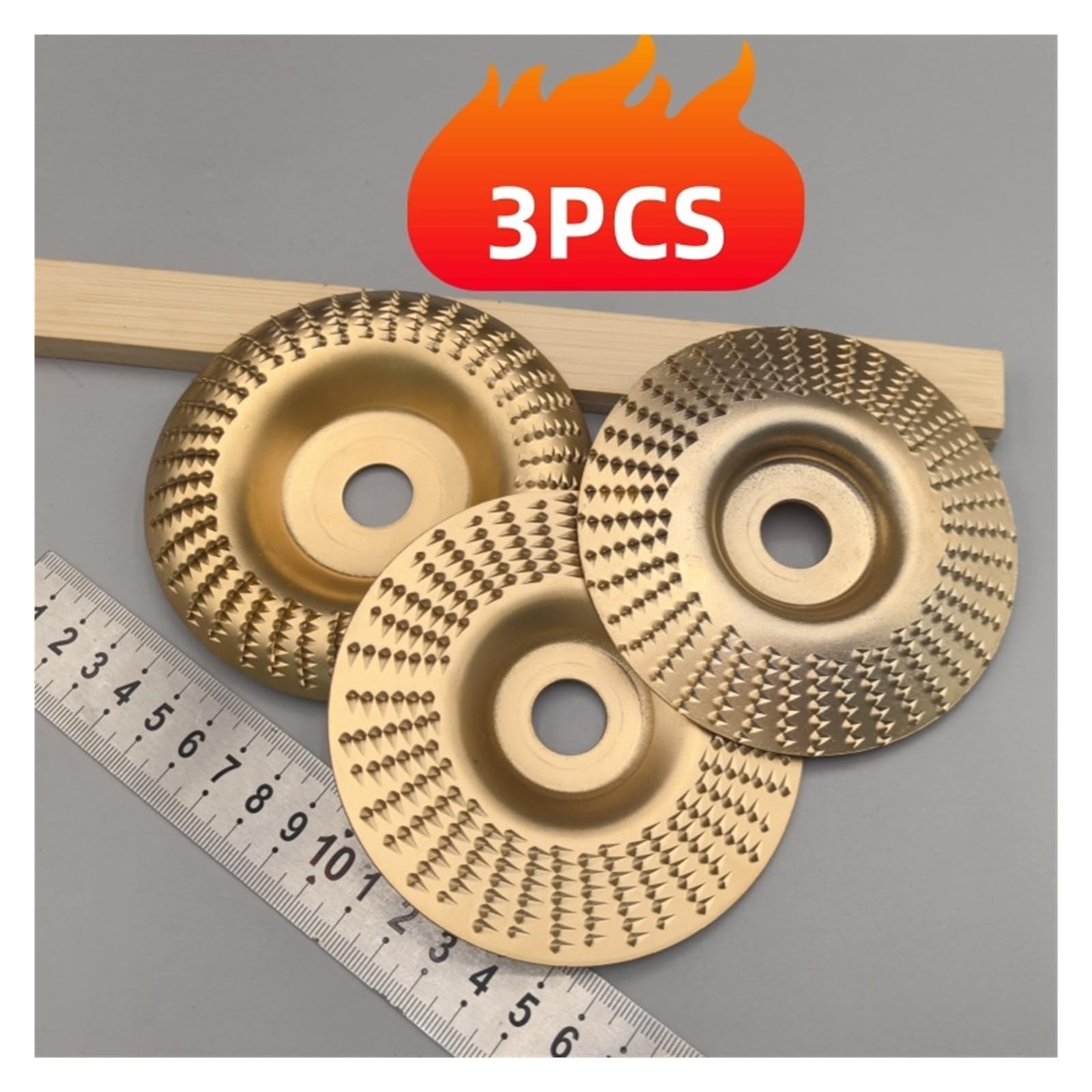 100 mm 3-częściowy zestaw do szlifowania drewna, 16 mm Bore Curved Bevel Design for Angle Grinder, Wood Cutting Engraving & Polishing Tools